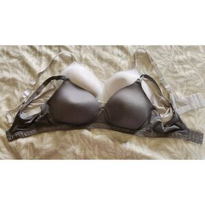 Two brands Bras Gray Warner's 40C and White Hanes 2XL
